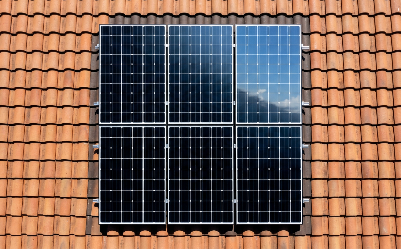 The same solar panels clean and spot-free after a SolCare cleaning